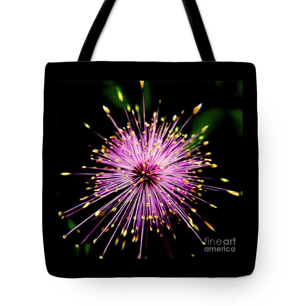 Pink Tote Bag featuring the photograph Pink Fireworks by Savannah Gibbs