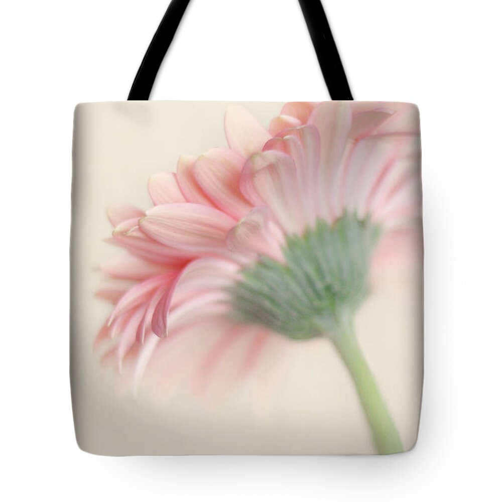 Flower Photography Tote Bag featuring the photograph Pink Flower Photography - Pink Nursery Wall Art - Baby Girl Nursery Art - Pale Pink Mint Green Decor by Amy Tyler