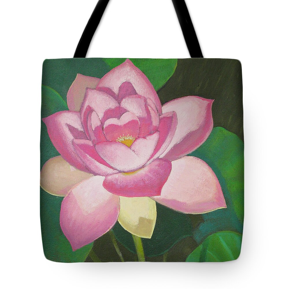 Lily Tote Bag featuring the painting Pink Lily by Don Morgan
