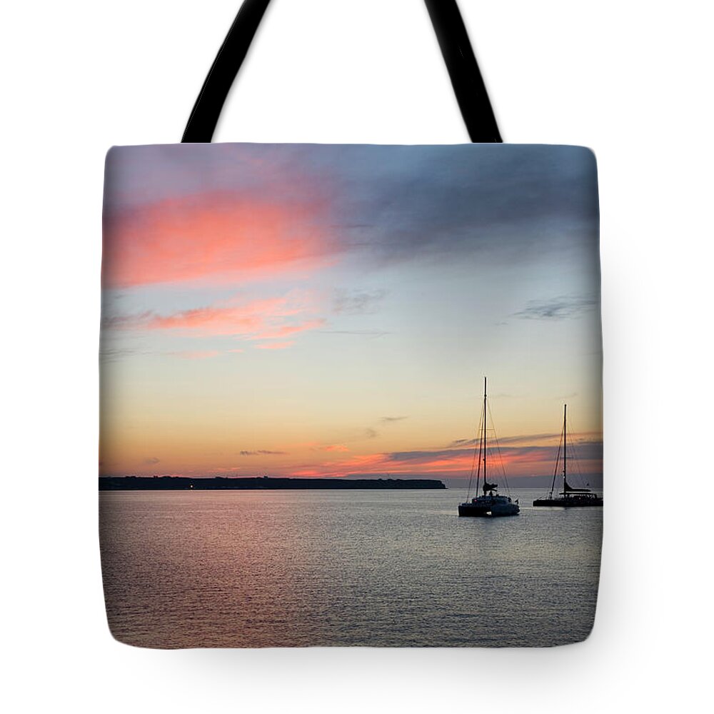 Scenics Tote Bag featuring the photograph Pink Sky After Sunset, Oia, Santorini by David C Tomlinson