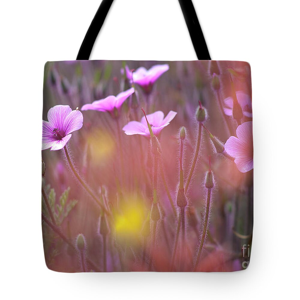 Geranium Tote Bag featuring the photograph Pink wild Geranium by Heiko Koehrer-Wagner