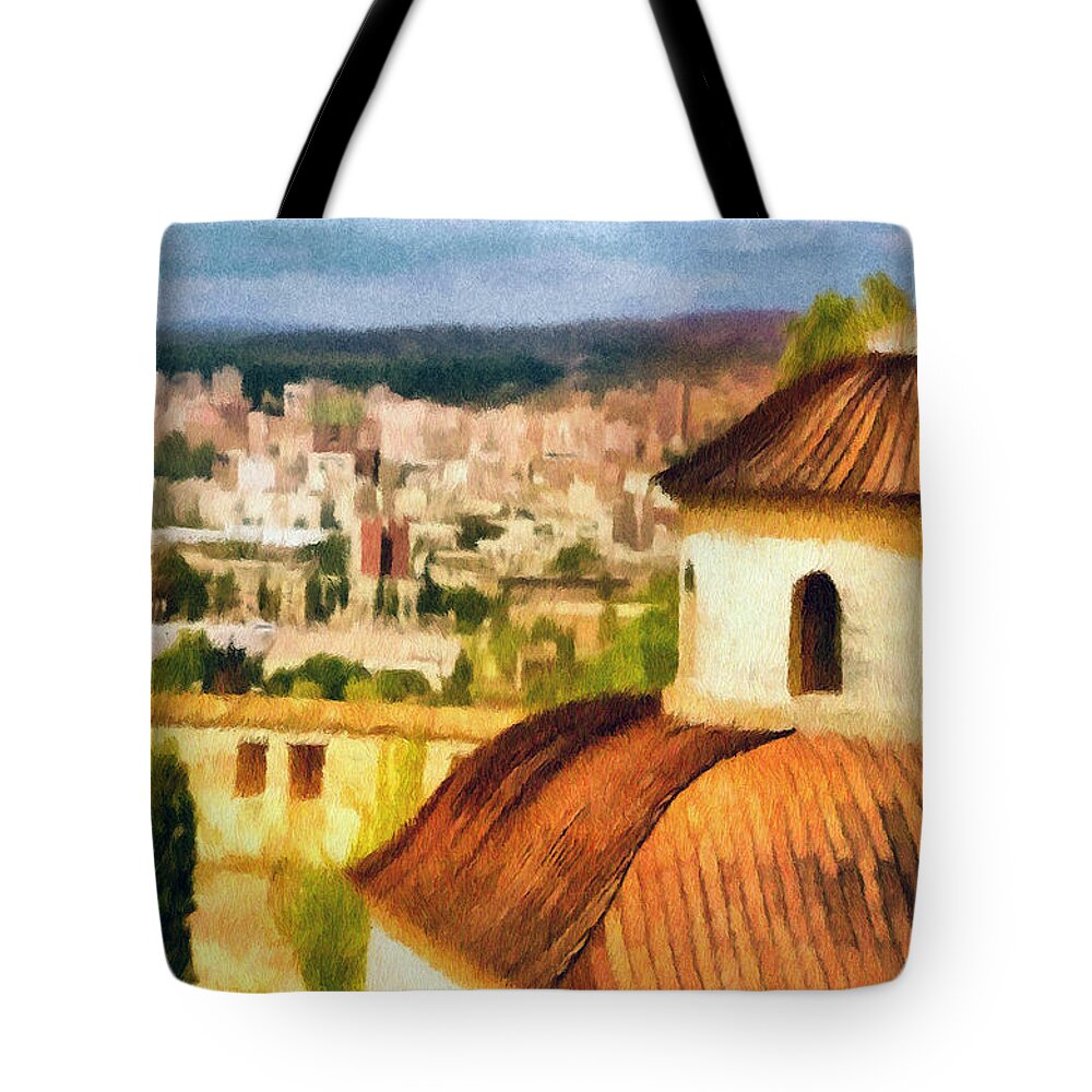Chapel Tote Bag featuring the painting Pious Witness to the Passage of Time by Jeffrey Kolker