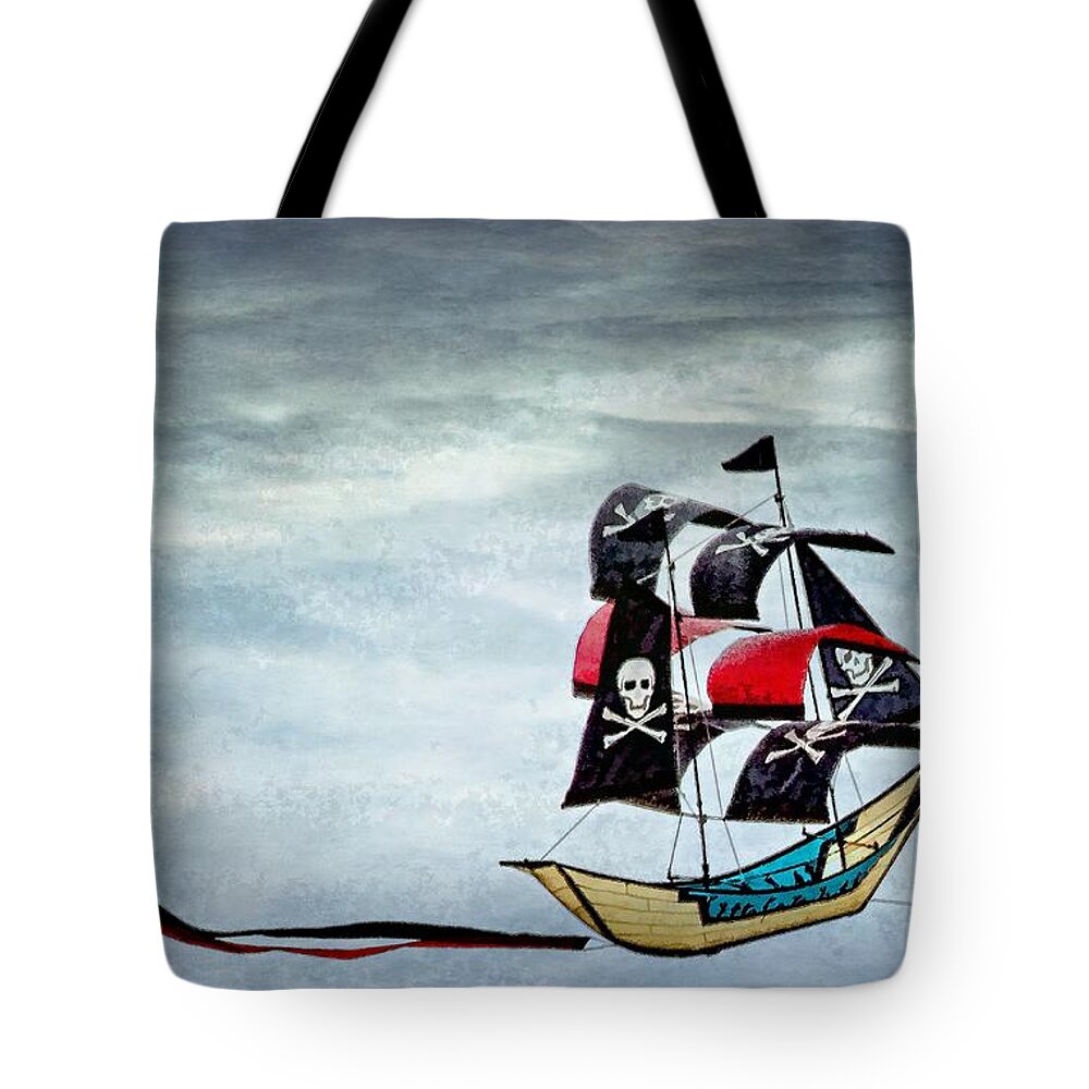 Kite Tote Bag featuring the photograph Pirate Ship by Peggy Hughes