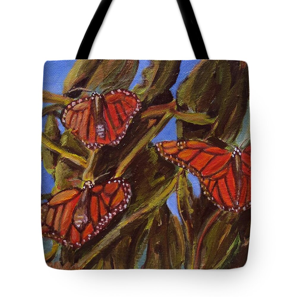 Butterflies Tote Bag featuring the painting Pismo Monarchs by Laurie Morgan