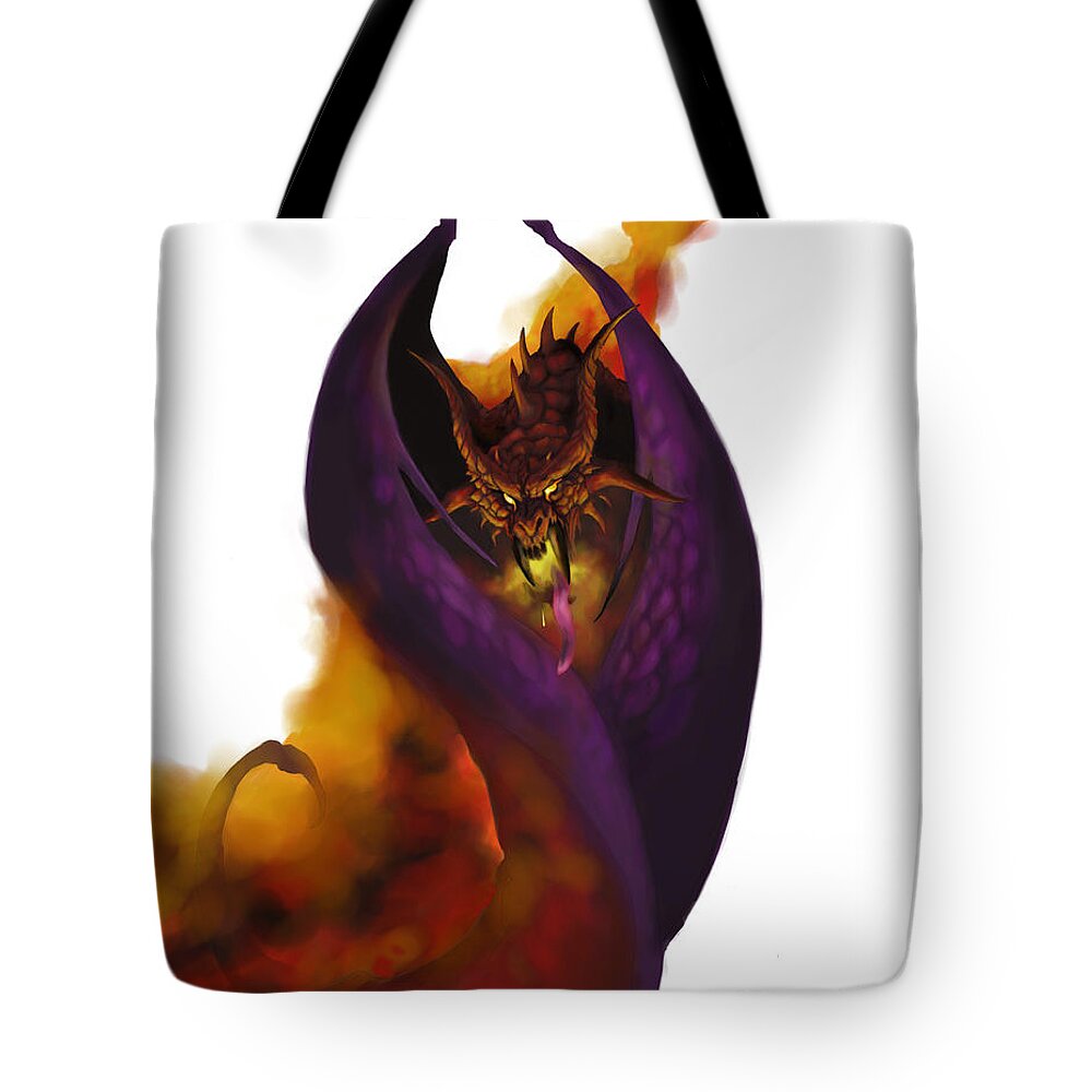 Dungeons Tote Bag featuring the painting Pit Fiend by Matt Kedzierski