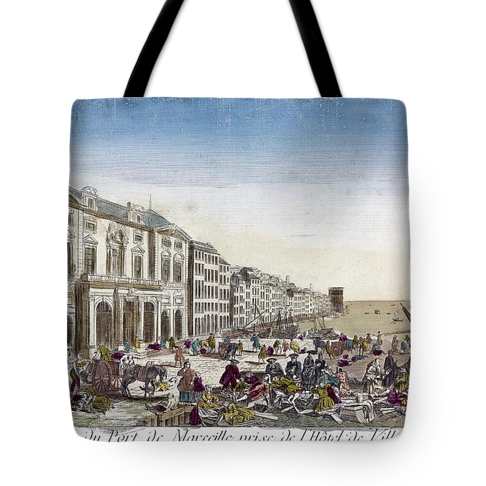1720 Tote Bag featuring the photograph Plague: Marseilles, 1720 by Granger