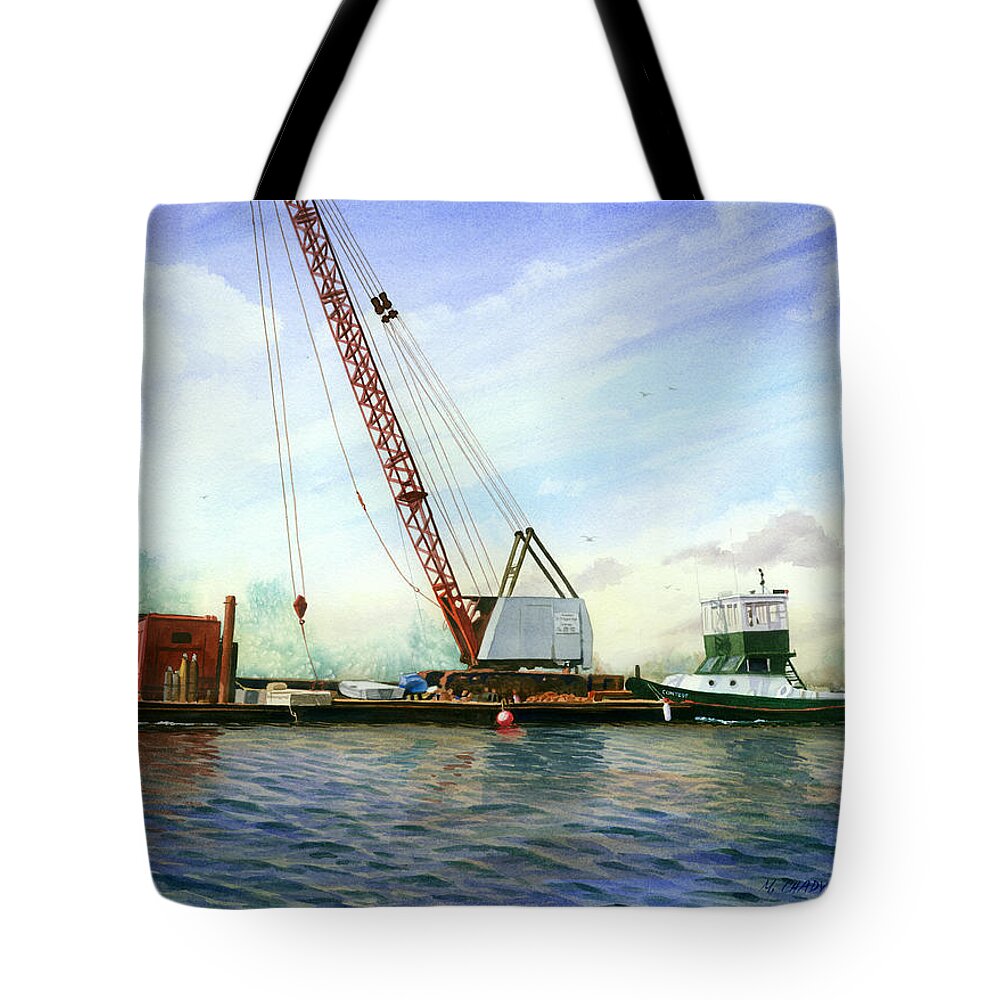 Seascape Tote Bag featuring the painting Plan A and B by Marguerite Chadwick-Juner