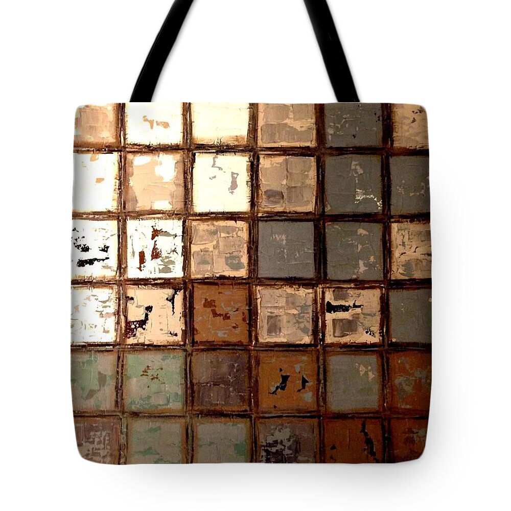 Plastered Tote Bag featuring the digital art Plastered Wall by Linda Bailey