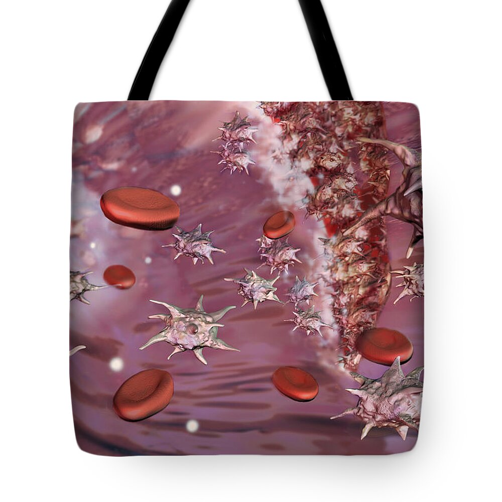 Illustration Tote Bag featuring the photograph Platelets, Illustration by Spencer Sutton