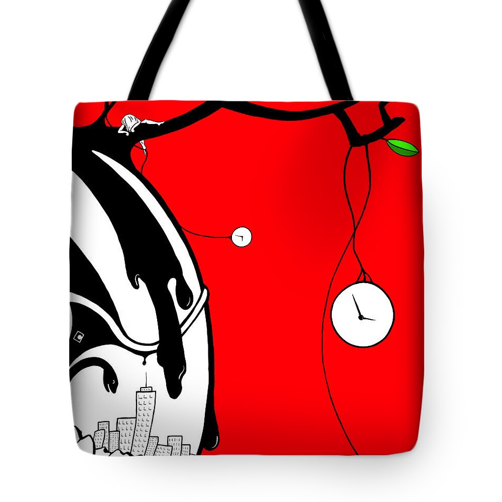 Girl Tote Bag featuring the digital art Playing with Time by Craig Tilley