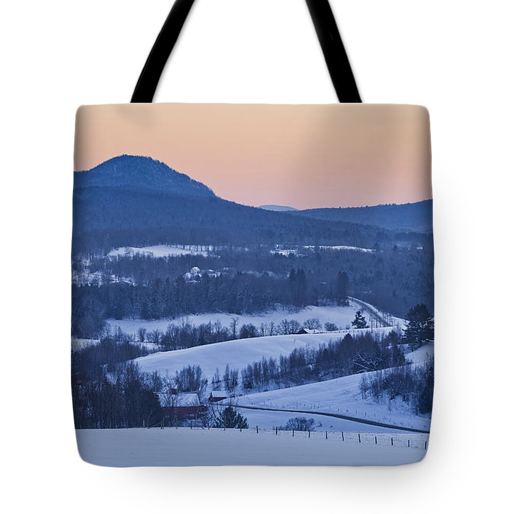 Winter Tote Bag featuring the photograph Pleasant Valley Winter Twilight by Alan L Graham