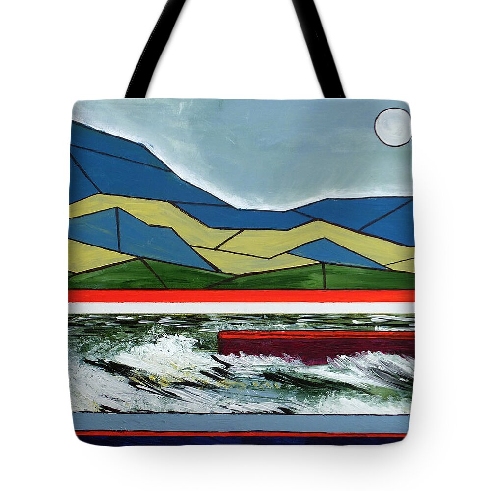 Abstract Landscape Tote Bag featuring the painting Plinth by Laura Hol Art