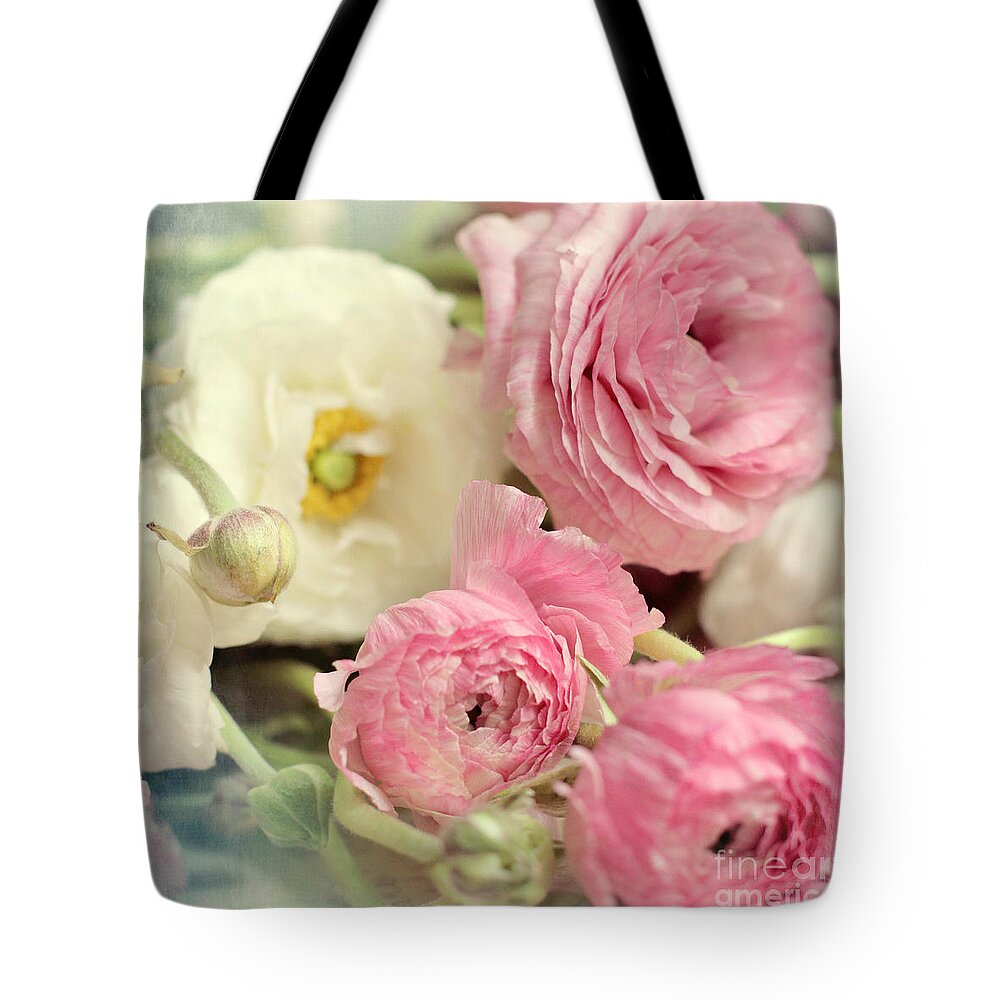 Ranunculus Tote Bag featuring the photograph Poetry by Sylvia Cook