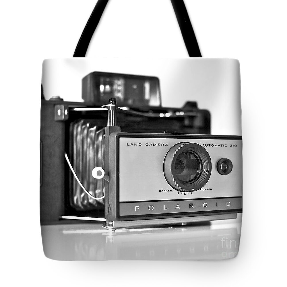 Polaroid Land Camera Tote Bag featuring the photograph Polaroid Land Camera 210 by Mark Miller