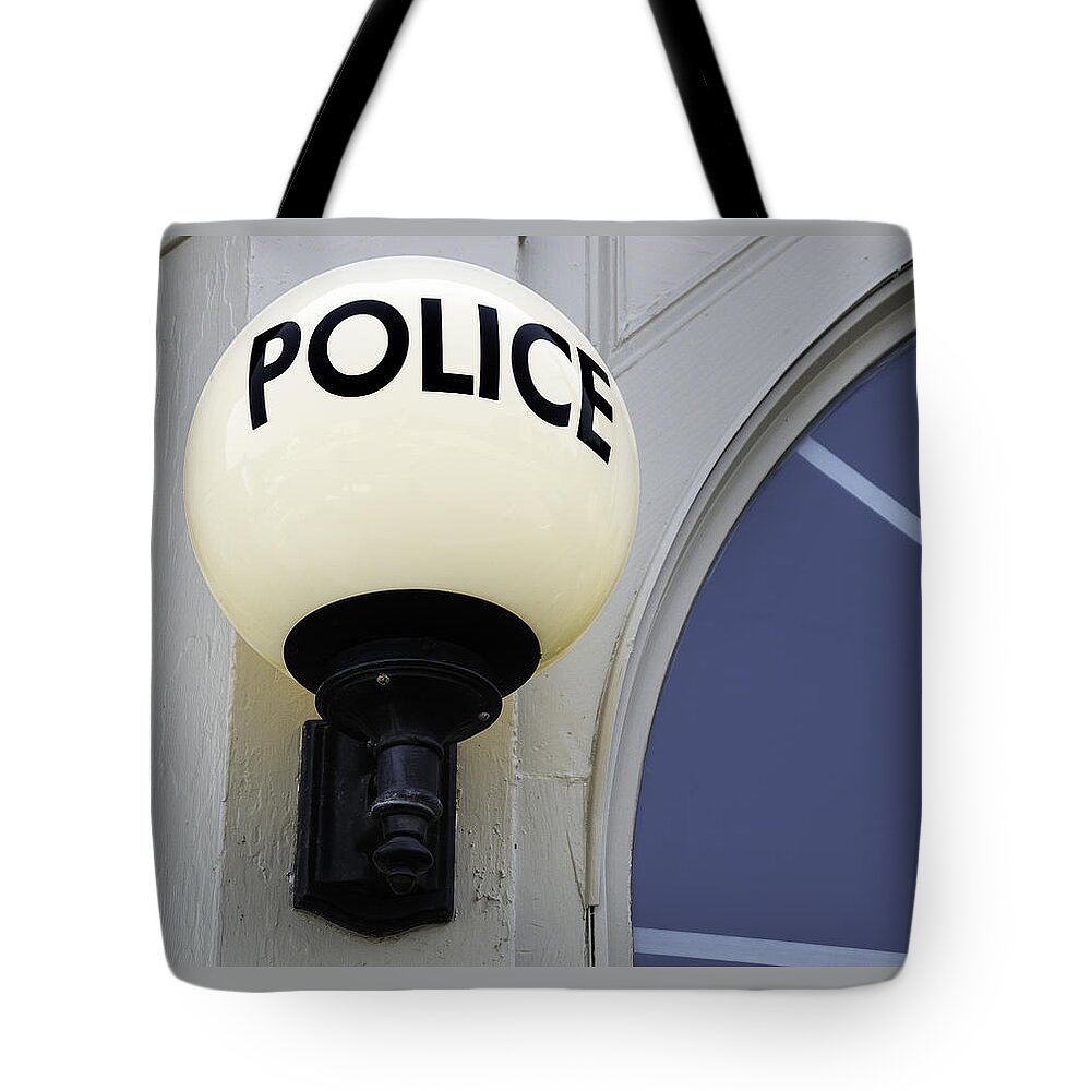 Law Tote Bag featuring the photograph Police Station by Phil Cardamone