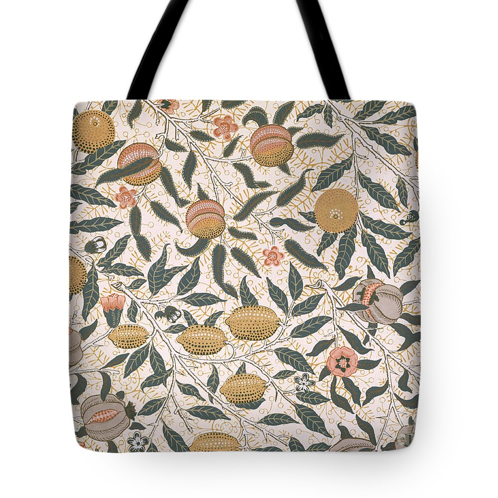 Pattern Tote Bag featuring the tapestry - textile Pomegranate design for wallpaper by William Morris
