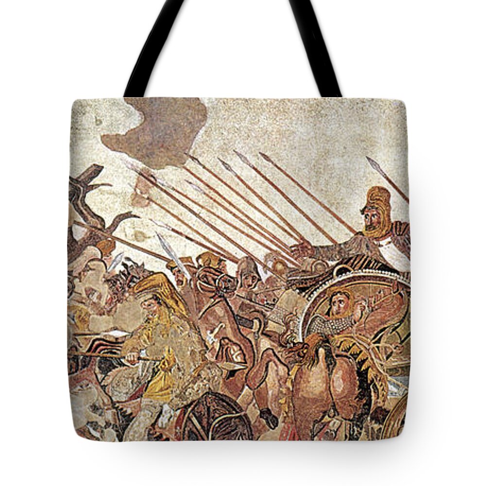 Archeology Tote Bag featuring the photograph Pompeii, Alexander Mosaic, Battle by Science Source