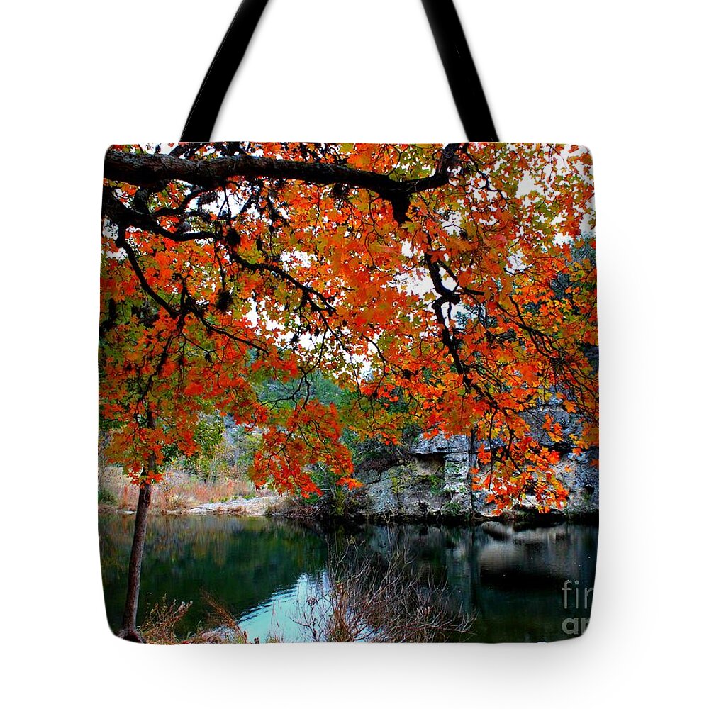 Pond Tote Bag featuring the photograph Fall at Lost Maples State Natural Area by Michael Tidwell