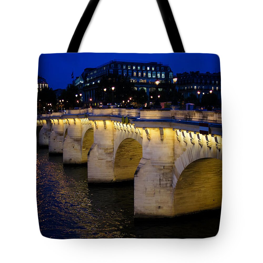 Bridge Tote Bag featuring the photograph Pont Neuf Bridge - Paris - France by Georgia Mizuleva