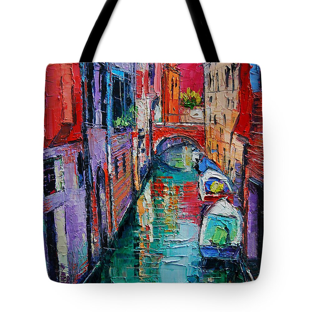 Venice Tote Bag featuring the painting Ponte Raspi O Sansoni - Venice - Italy by Mona Edulesco