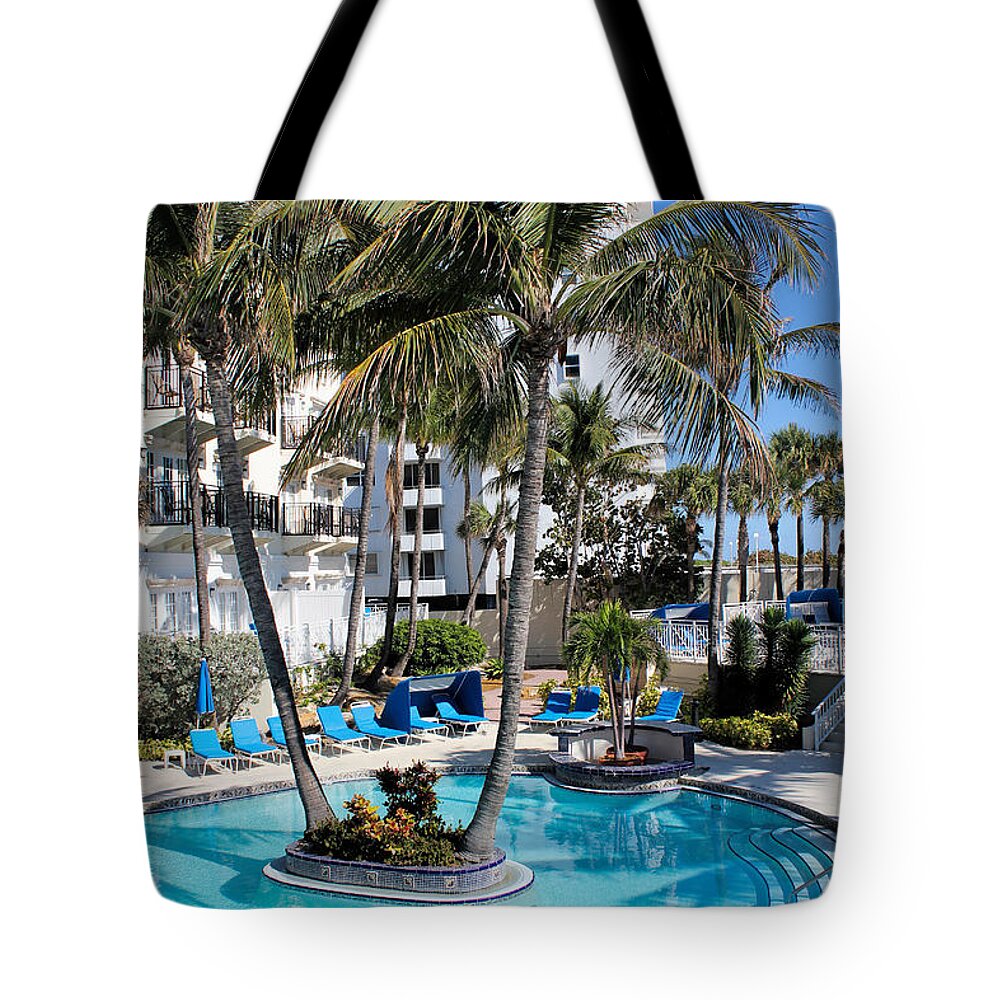 Pool Tote Bag featuring the photograph Miami Beach Poolside Series 02 by Carlos Diaz