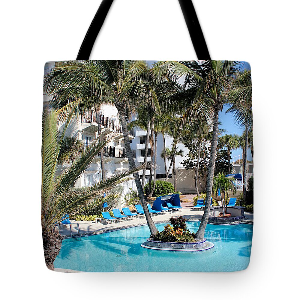 Pool Tote Bag featuring the photograph MIami Beach Poolside Series 03 by Carlos Diaz