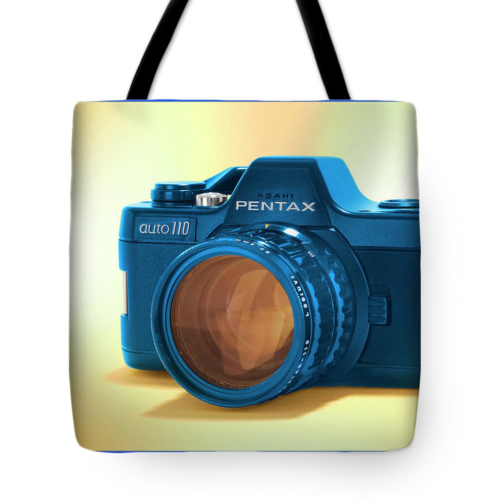 Vintage 110 Pentax Tote Bag featuring the photograph Pop Art 110 Pentax by Mike McGlothlen