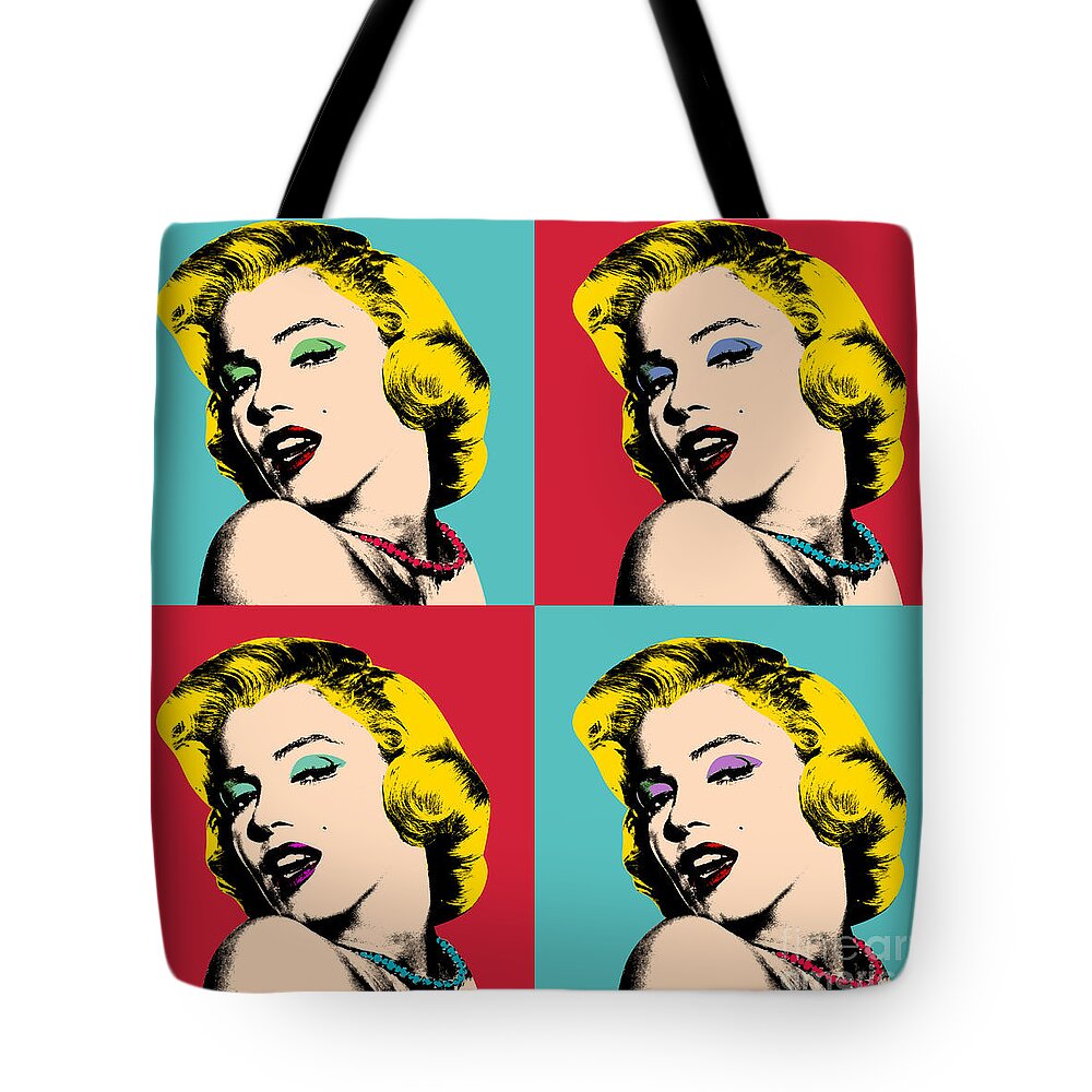 Pop Art Tote Bag featuring the painting Pop Art Collage by Mark Ashkenazi