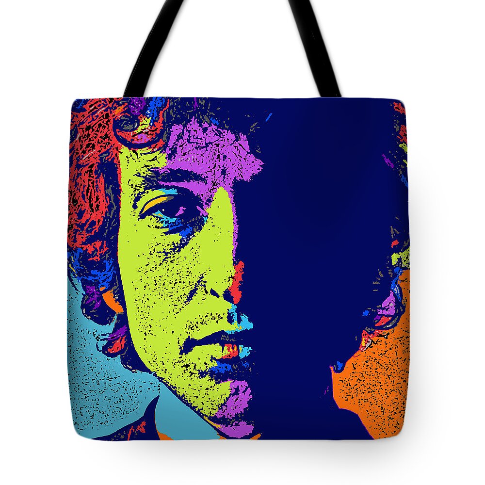 Bob Tote Bag featuring the digital art Pop Art Dylan by David G Paul