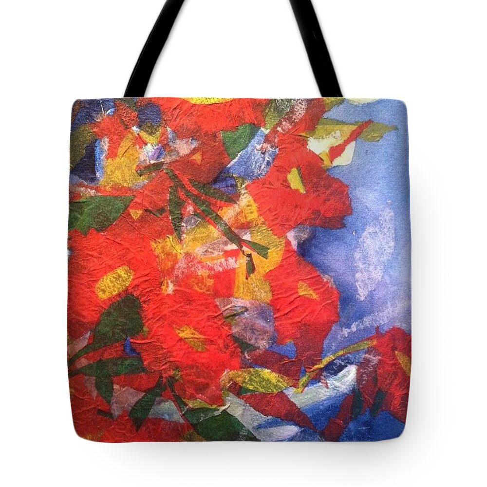 Owl Tote Bag featuring the painting Poppies Gone Wild by Sherry Harradence