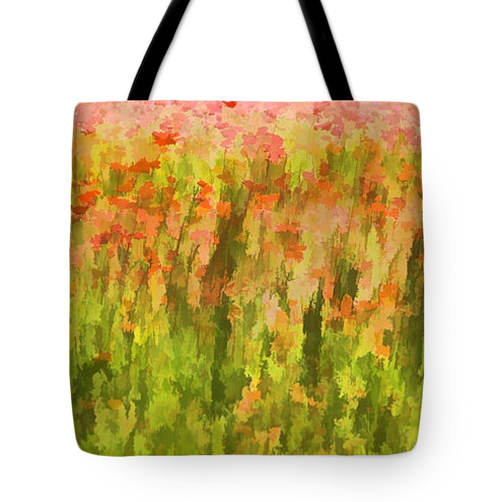 Canvas Tote Bag featuring the painting Poppies of Tuscany III by David Letts
