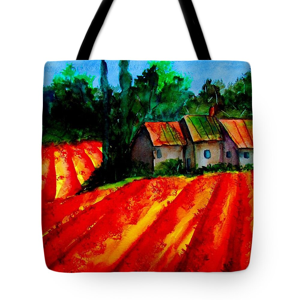 Poppies Tote Bag featuring the painting Poppy Field SOLD by Lil Taylor