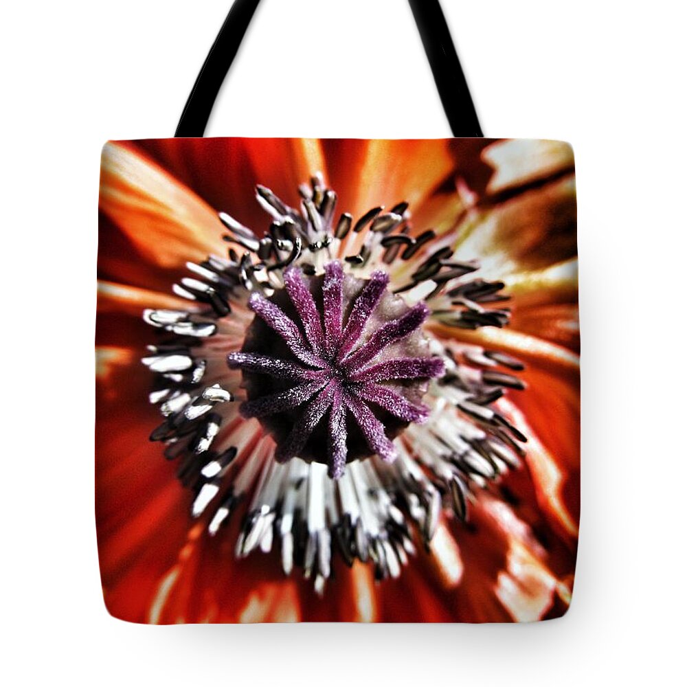 Poppy Tote Bag featuring the photograph Poppy - Macro Fine Art Photography by Marianna Mills