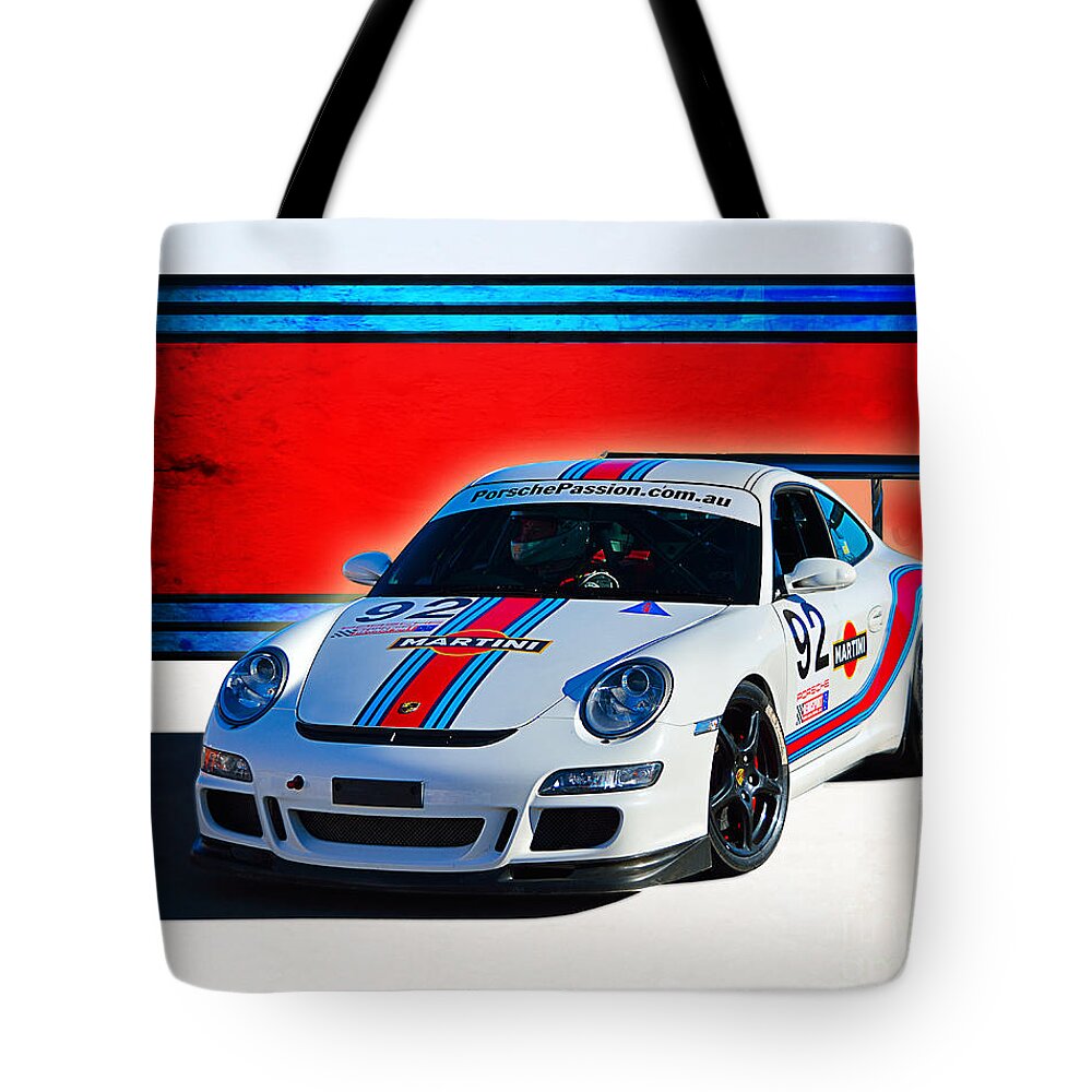 Gt3 Tote Bag featuring the photograph Porsche GT3 Martini by Stuart Row