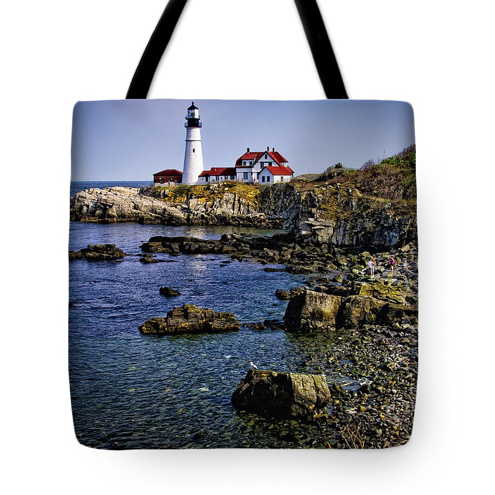 Bay Tote Bag featuring the photograph Portland Headlight 36 by Mark Myhaver