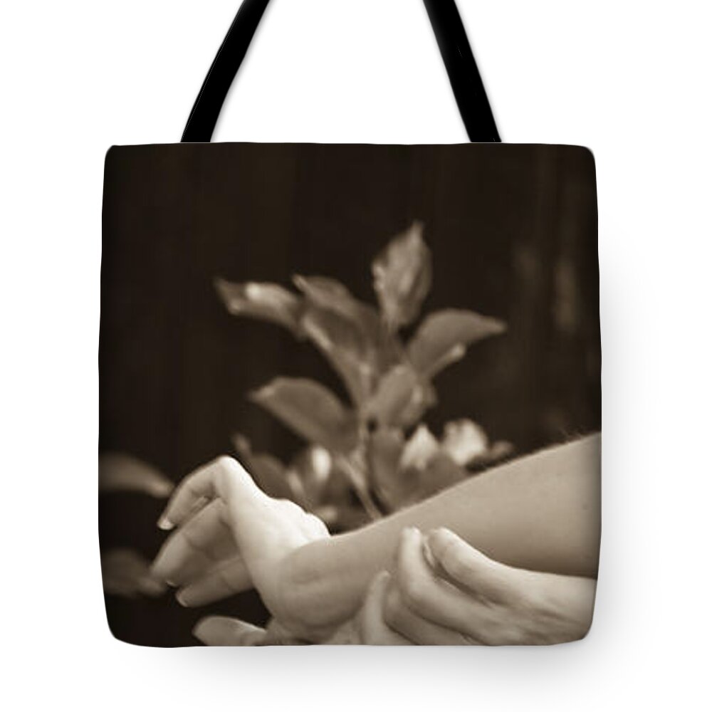 Feminine Tote Bag featuring the photograph Portrait 8 by Catherine Sobredo