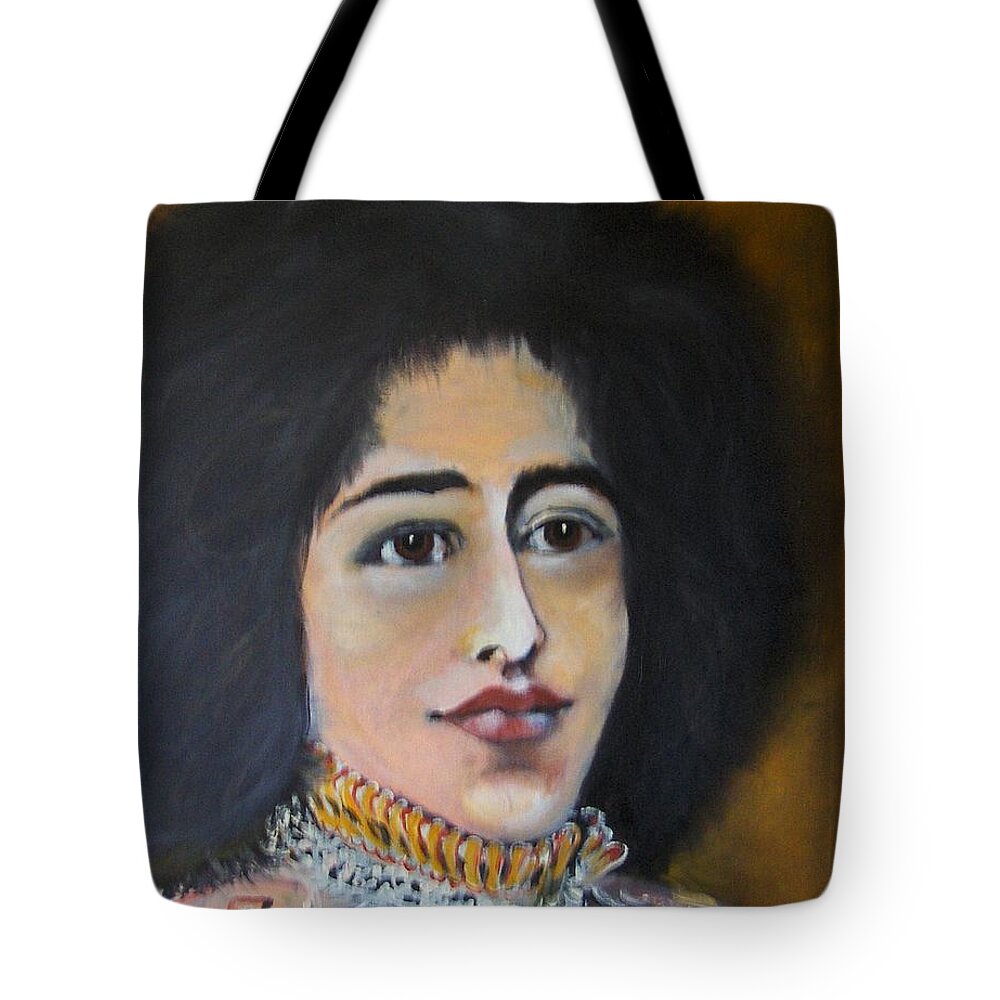 Art Tote Bag featuring the painting Portrait Of A Woman by Ryszard Ludynia