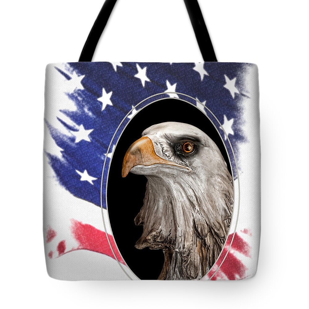 Eagle Tote Bag featuring the photograph Portrait of America by Tom Mc Nemar