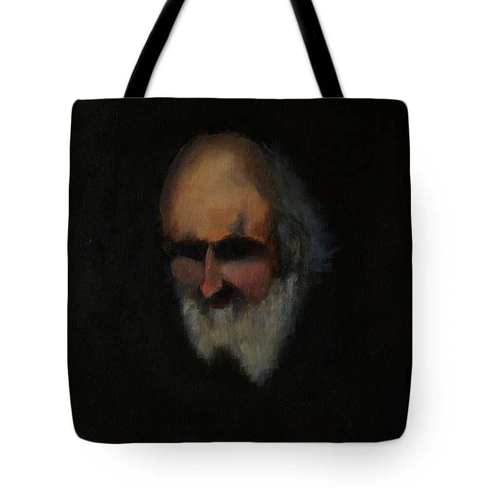 Art Tote Bag featuring the painting Portrait Of An Old Man 2 by Ryszard Ludynia