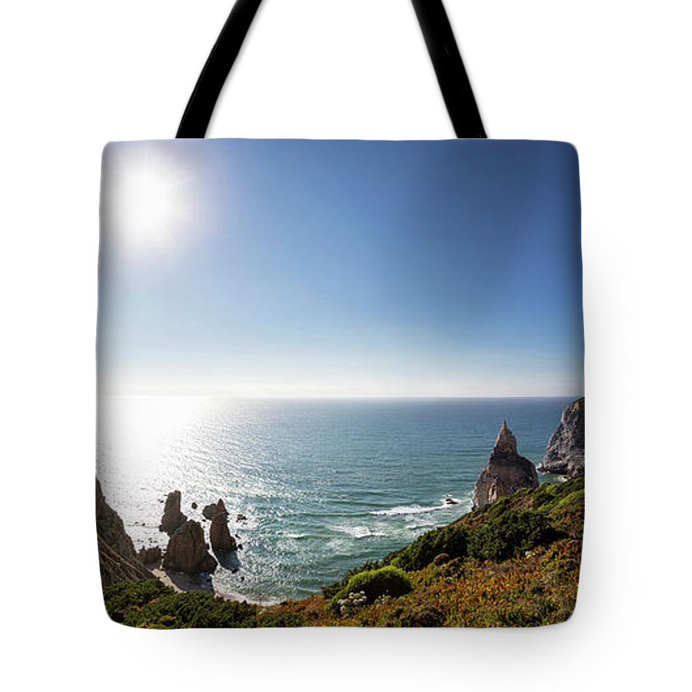Tranquility Tote Bag featuring the photograph Portugal, View Of Praia Da Ursa by Westend61