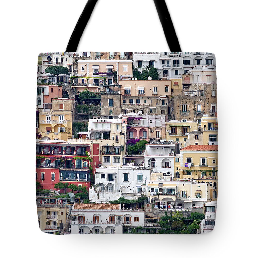 Tranquility Tote Bag featuring the photograph Positano by Ellen Van Bodegom