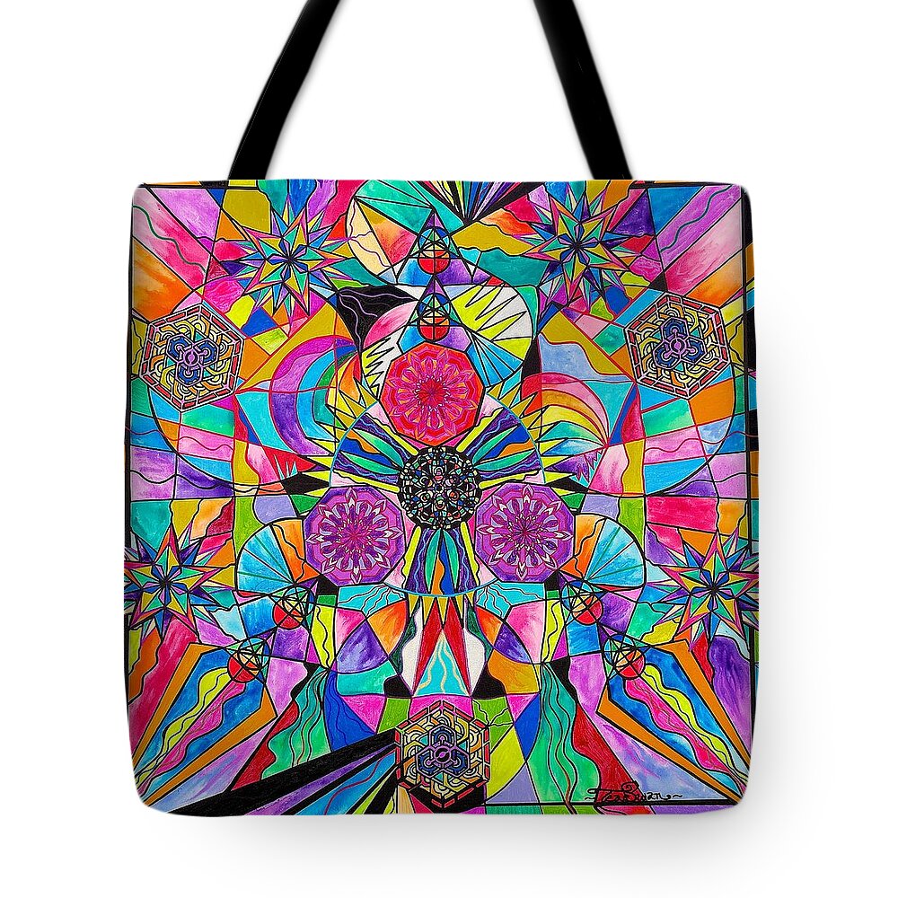 Vibration Tote Bag featuring the painting Positive Intention by Teal Eye Print Store