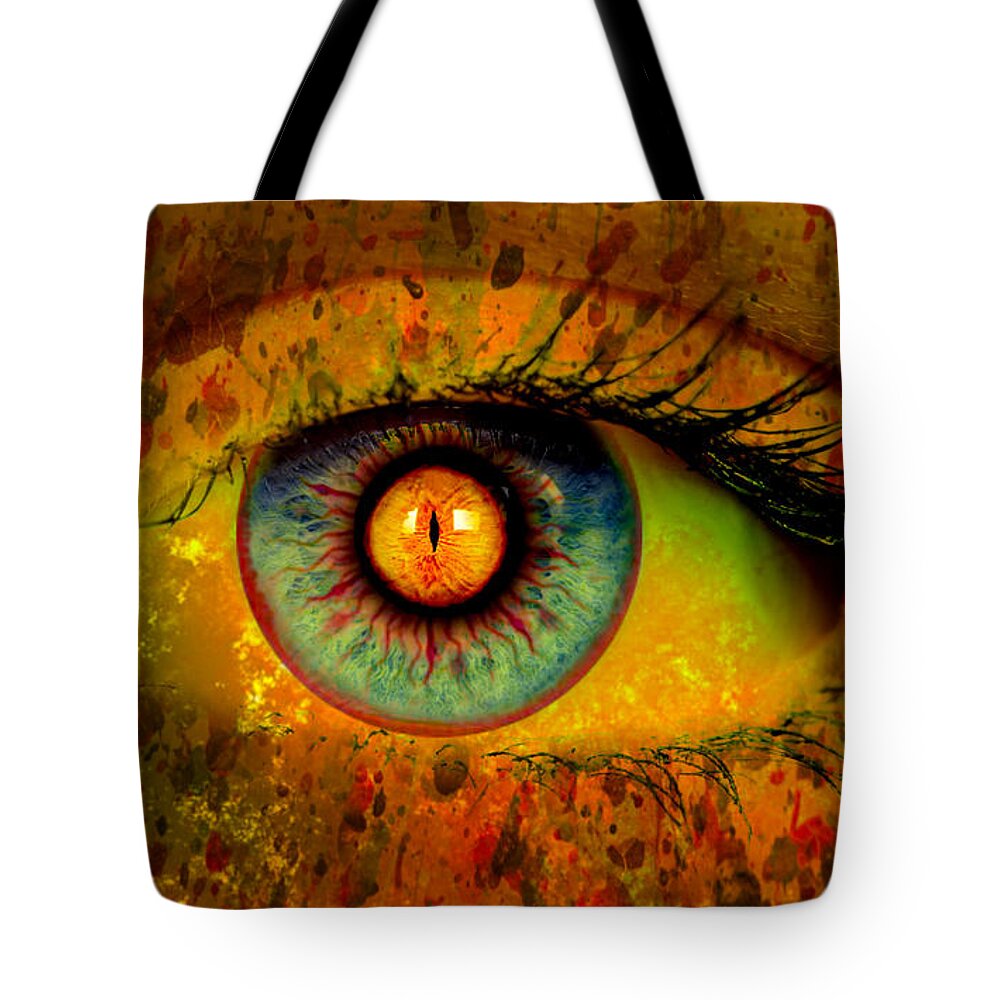 Possessed Tote Bag featuring the digital art Possessed by Ally White
