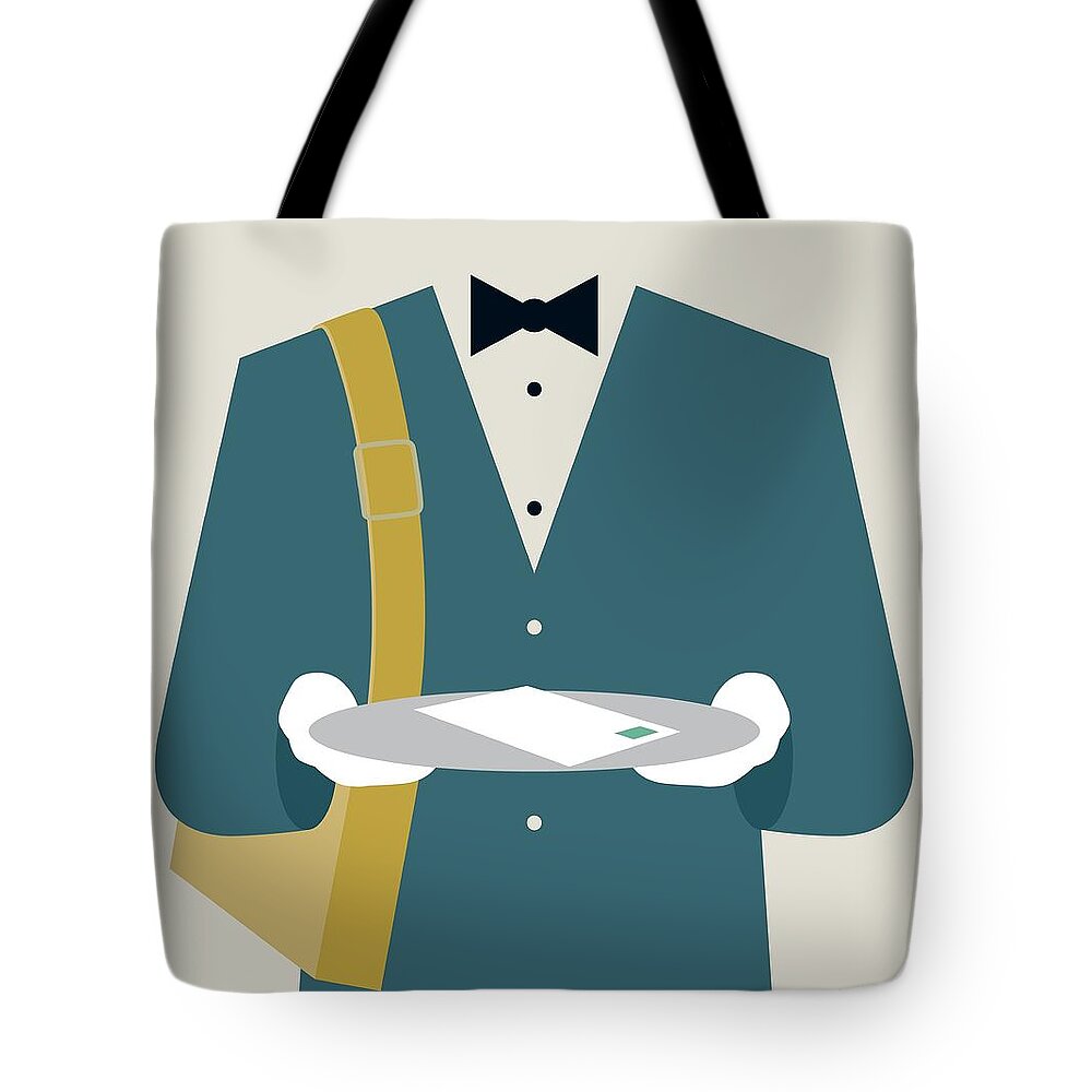 Adult Tote Bag featuring the photograph Postman In Tuxedo Delivering Letter by Ikon Images