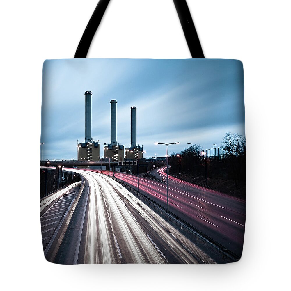 Berlin Tote Bag featuring the photograph Power House by Markus Biemüller