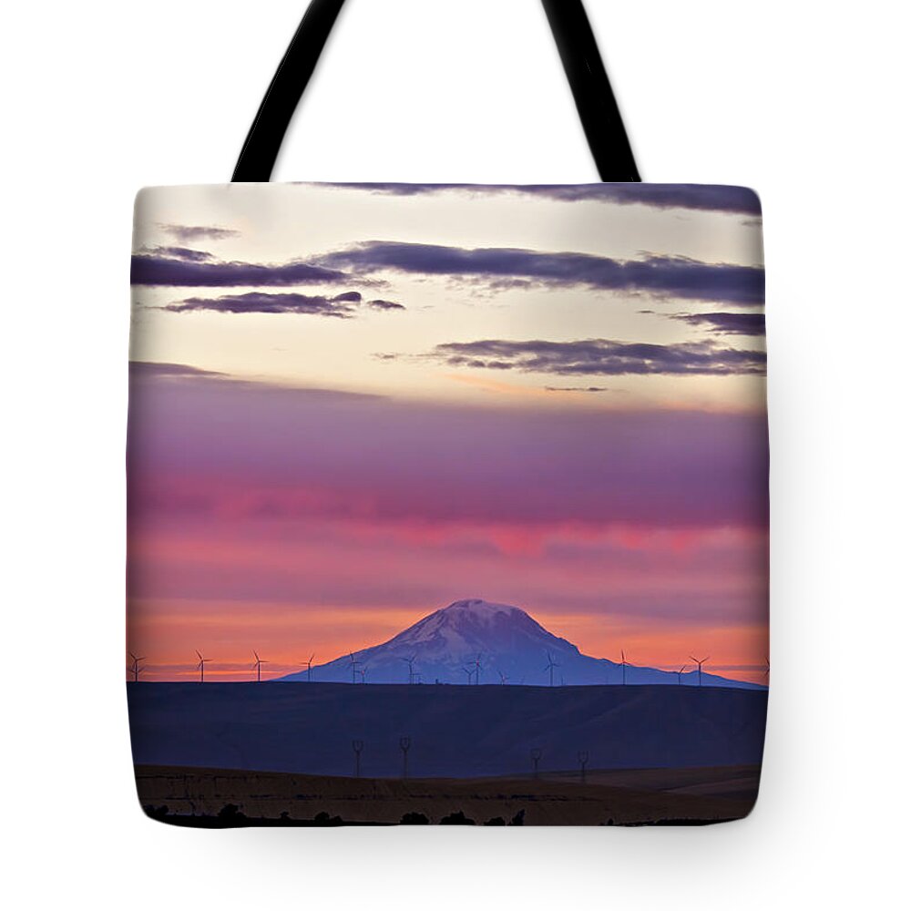 Mt Hood Tote Bag featuring the photograph Powerful Sunset by Albert Seger