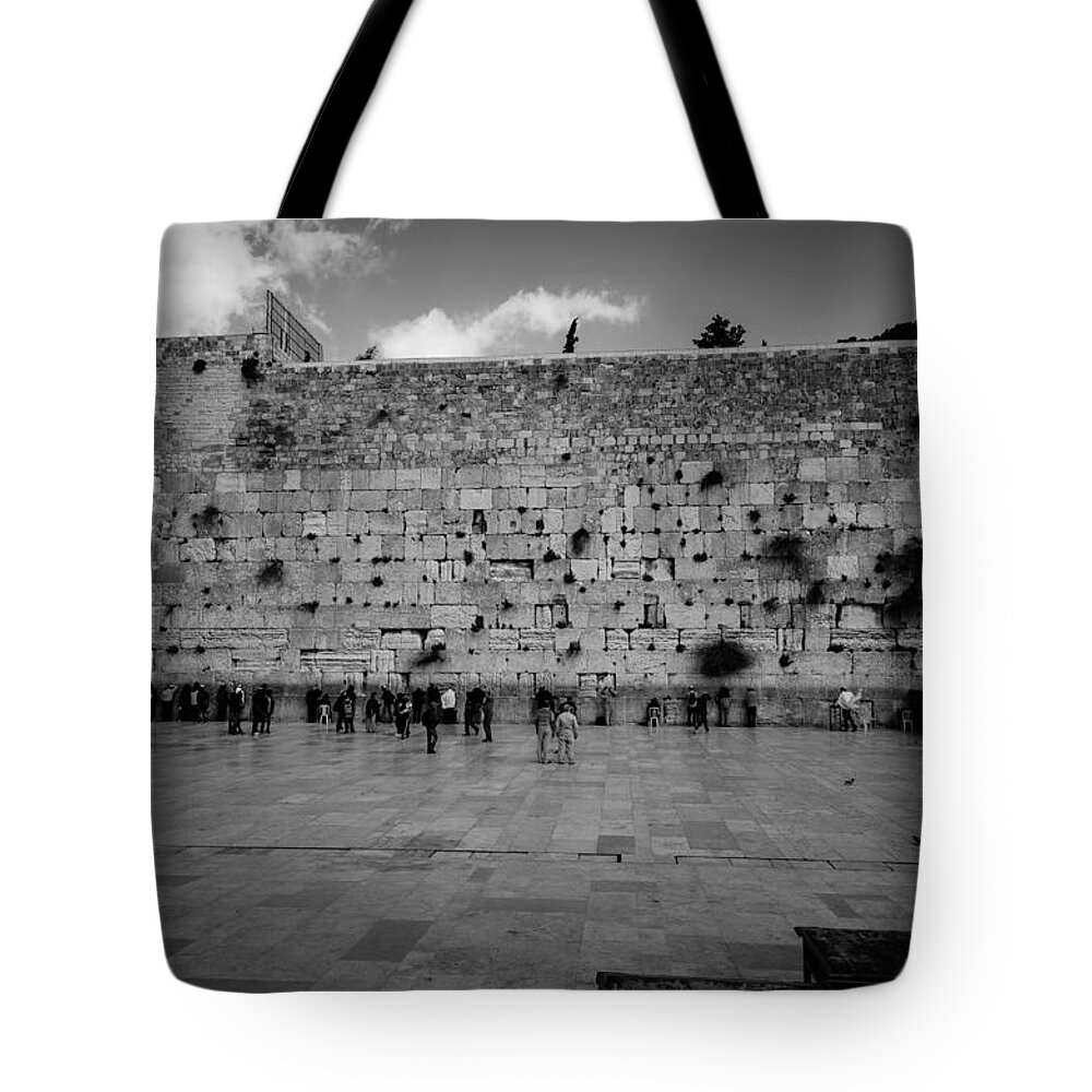 Western Wall Tote Bag featuring the photograph Praying at the Western Wall by David Morefield