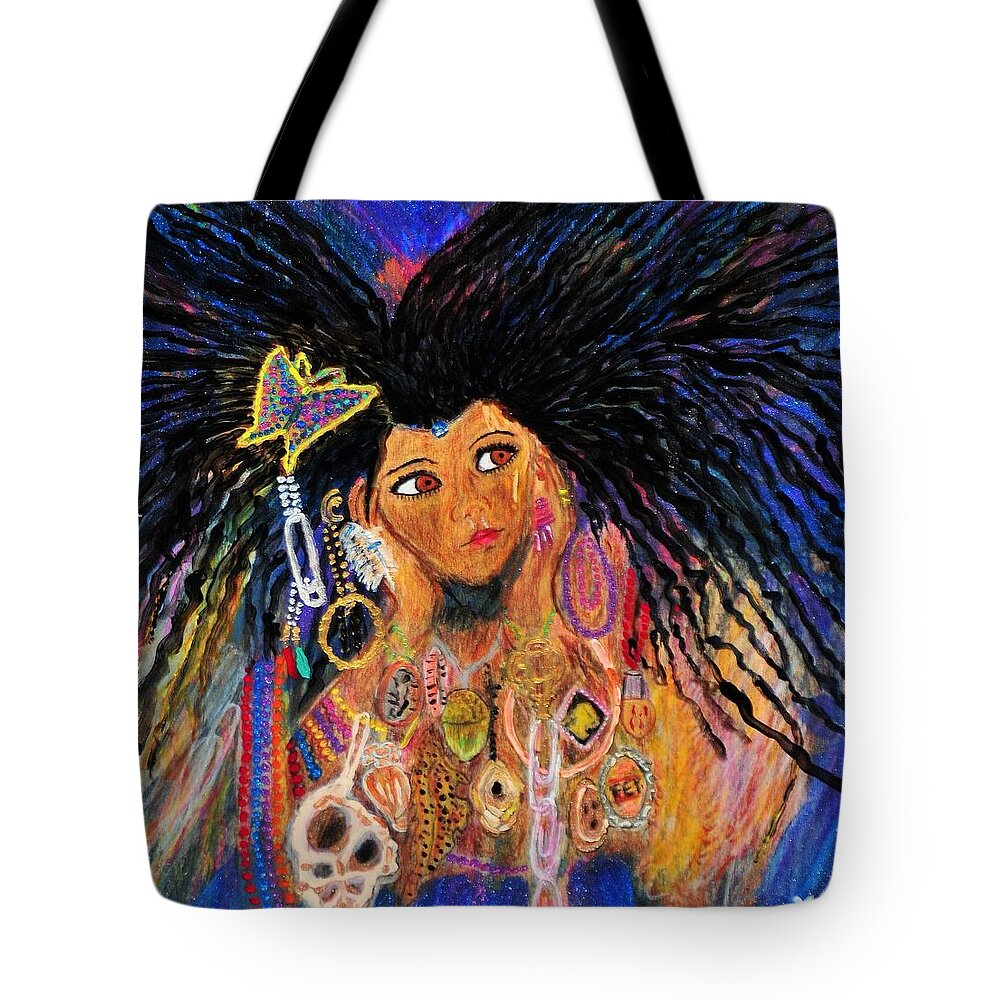Child Tote Bag featuring the mixed media Precious Fairy Child by Deborah Stanley