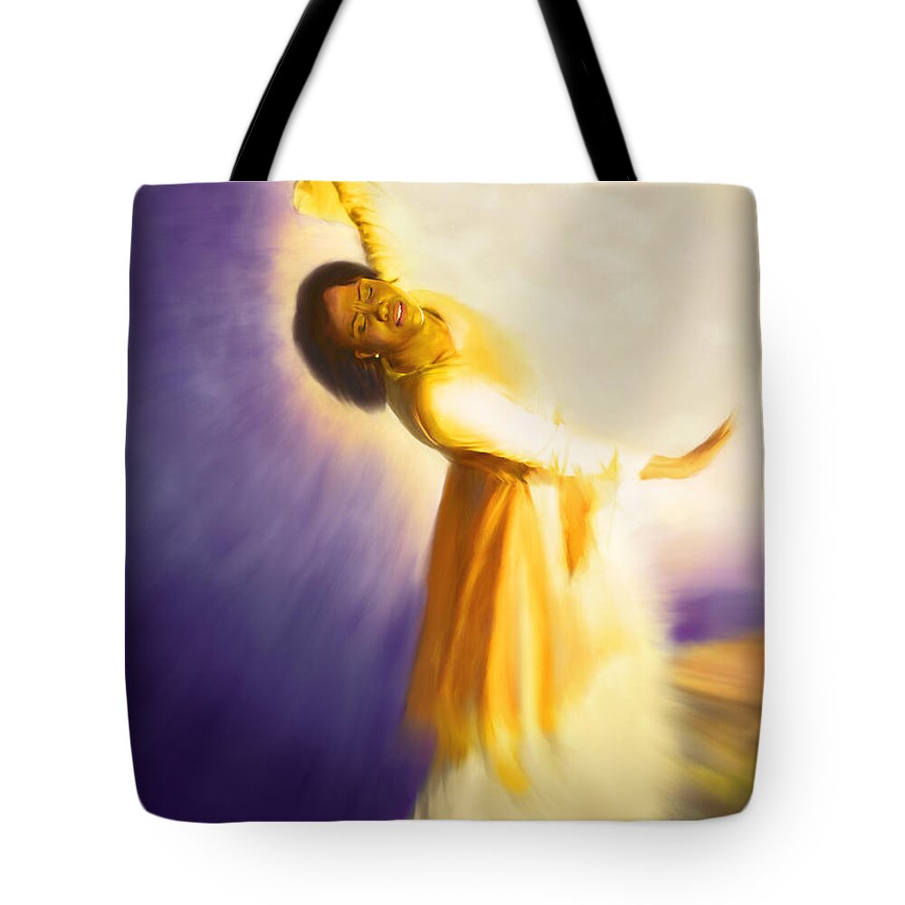 Prophetic Tote Bag featuring the painting Pressing Into Glory by Constance Woods