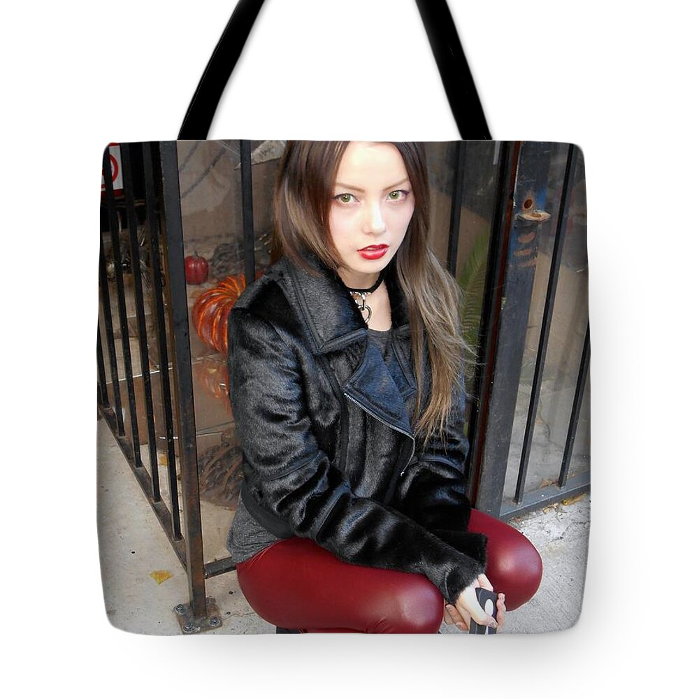New York Street Art Tote Bag featuring the photograph Pretty East Village Girl by Joan Reese